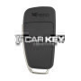 Audi A1 Q3 2012–2016 Klapp-Fernbedienungsschlüssel, 3 Tasten, 433 MHz, 48 Transponder