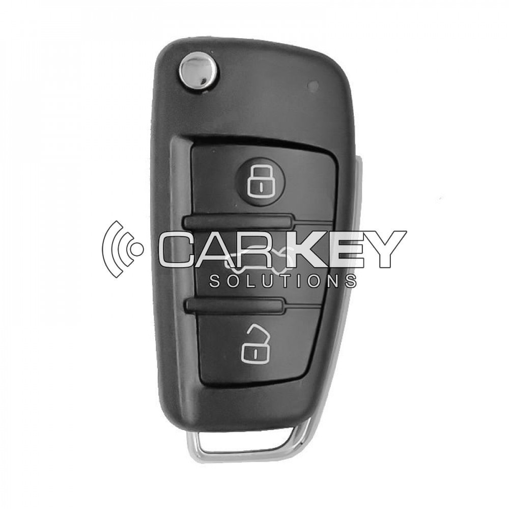 Audi Q7 A6 Original Flip Keyless Go Funkschlüssel 3 Tasten 433 MHz Megamos 8E Transponder 4F0837220AF