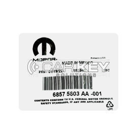 Dodge RAM 2019-2024 Original Smart-Fernschlüssel 5 Tasten 433 MHz 68584154AA, 68575603AA