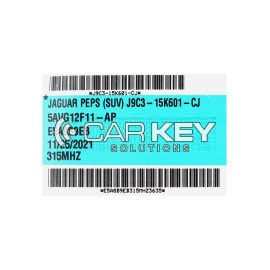 Jaguar 2019–2023 Original Smart-Fernschlüssel 5 Tasten 315 MHz J9C3-15K601-CJ