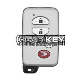 KeyDiy KD Toyota Universal Smart Remote Key 3+1 Tasten mit silbernem Schlüsselgehäuse TDB03-4