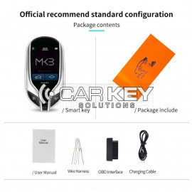 LCD Universal Modified Smart Key PKE System for all keyless cars in Maserati style, color Silver