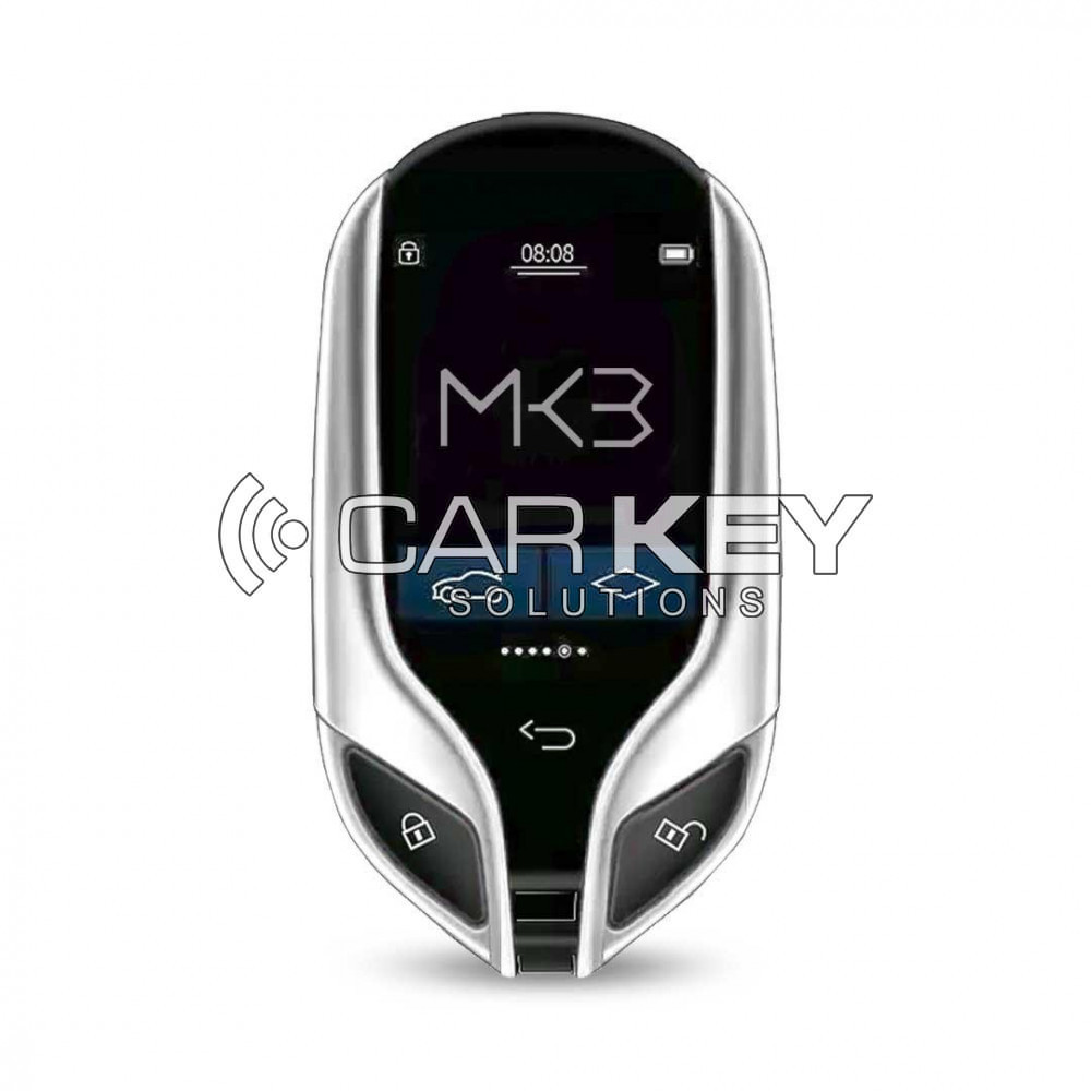 LCD Universal Modified Smart Key PKE System for all keyless cars in Maserati style, color Silver