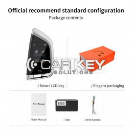 LCD-Universal-modifizierter Smart-Remote-Key-Kit für alle schlüssellosen Autos im FEM-Stil, silberne Farbe