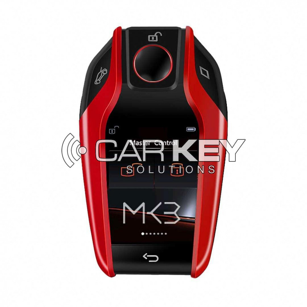 LCD-Universal-Smart-Key-Kit mit schlüssellosem Zugang und iOS-Auto-Standortverfolgungssystem im BMW-Stil, rote Farbe