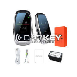 LCD-Universal-Smart-Key-Kit with keyless access and IOS vehicle location tracking system in silver color