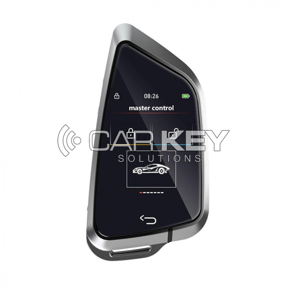 LCD-Universal-Smart-Key-Kit mit schlüssellosem Zugang und IOS-Standortverfolgungssystem im Car-Knife-Stil, silberfarben