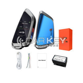 LCD-Universal-Smart-Key-Kit mit schlüssellosem Zugang und IOS-Standortverfolgungssystem im Car-Knife-Stil, silberfarben