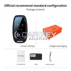 LCD-Universal-Smart-Remote-Autoschlüssel-Kit für alle Automodelle, Schlüssel mit Keyless Go, schwarze Farbe 9 GRÜNDE FÜR DIE NUTZUNG Blendfreier ISP HD-LCD-Bildschirm Das Legierungsmaterial ist stabil und sturzsicher Bequemer Einstieg Fahrzeug-Autolock La