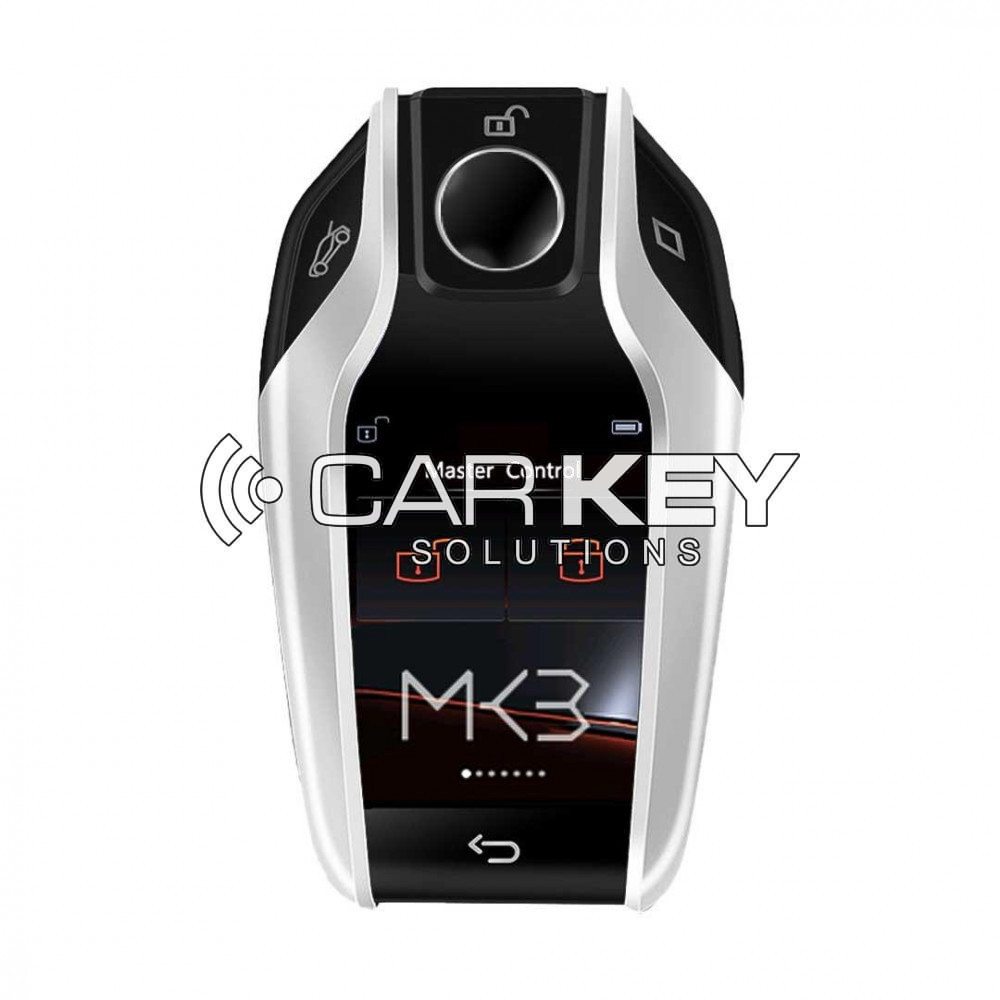 LCD-Upgrade-Version, modifiziertes Universal-Smart-Remote-Key-Kit für alle schlüssellosen Autos im BMW-Stil, silberne Farbe