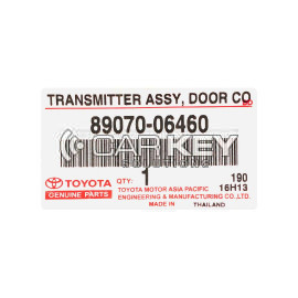 Original-Funkschlüssel für Toyota Camry 2012–2015, 4 Tasten, 433 MHz, ID 67 G, Transponder 89070–06460