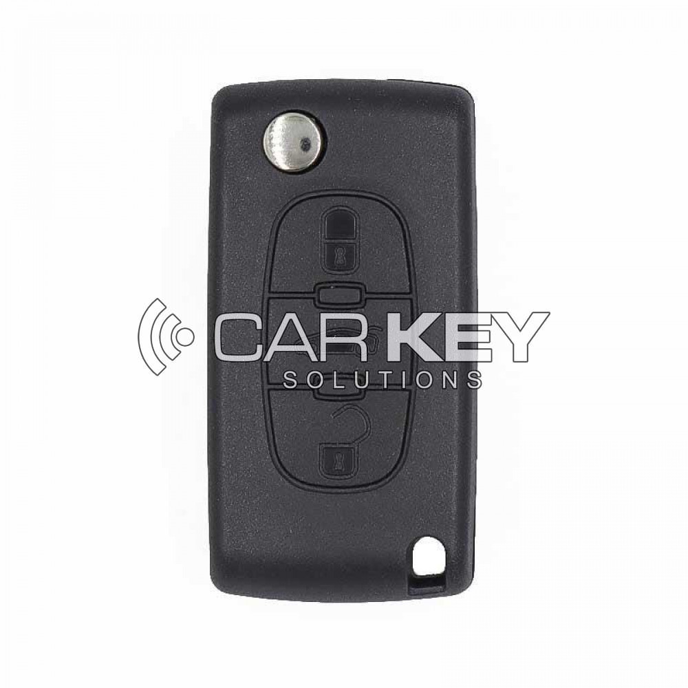 Peugeot 407 408 0523 Modell Klapp-Funkschlüssel 3 Tasten 433 MHz ASK PCF7941A Transponder VA2 Klinge