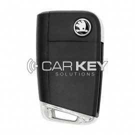 Skoda Octavia Original Klappschlüssel (2019) mit schlüssellosem Zugangssystem (3 Tasten, 433 MHz, Teilenummer: 5E0959752A)