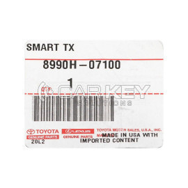 Toyota Avalon 2021 Original Smart Remote Key 3+1 Tasten 433 MHz 8990H-07100