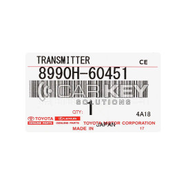 Toyota Land Cruiser 2022-2024 Original Smart-Fernschlüssel 3 Tasten 433,58/434,42 MHz 8990H-60451 / 8990H-60491