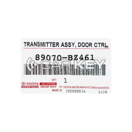 Toyota Raize 2023 Original-Fernschlüssel 2 Tasten 433 MHz 89070-BZ461 / 89070-BZ462