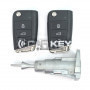 Volkswagen MQB BG Neuer Typ Original 2x Klappschlüssel 3 Tasten 433MHz mit Schlossset