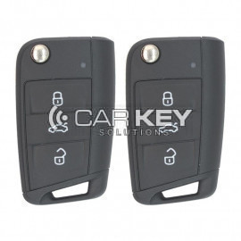 VW MQB BA Neuer Typ 2x Klappschlüssel 3 Tasten 433MHz mit Schlossset