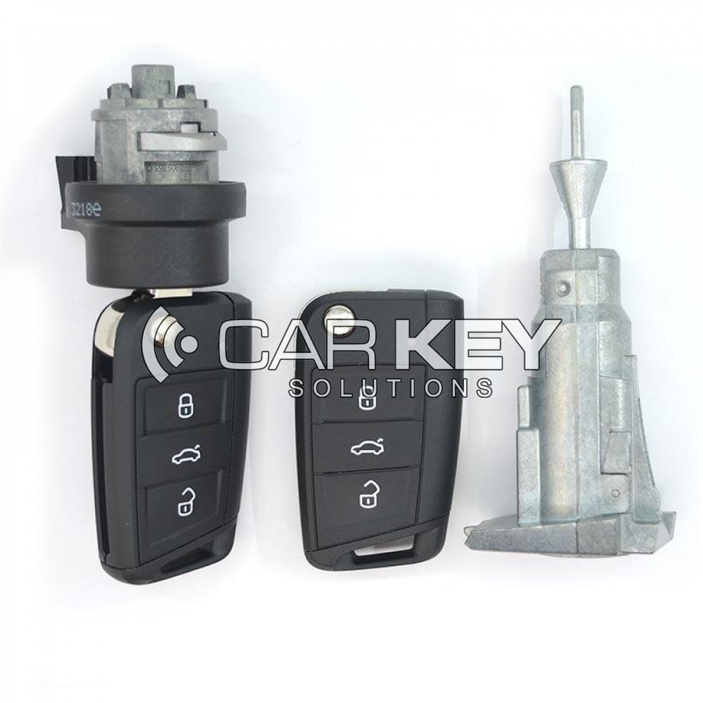 VW MQB BA Neuer Typ 2x Klappschlüssel 3 Tasten 433MHz mit Schlossset