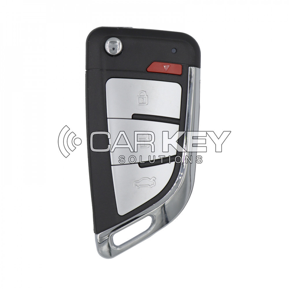 Xhorse Flip Remote Key 3 + 1 Tasten Messer Stil Silber Farbe Drahttyp XKKF20EN