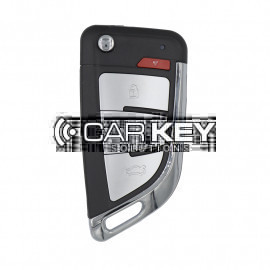 Xhorse Flip Remote Key 3 + 1 Tasten Messer Stil Silber Farbe Drahttyp XKKF20EN