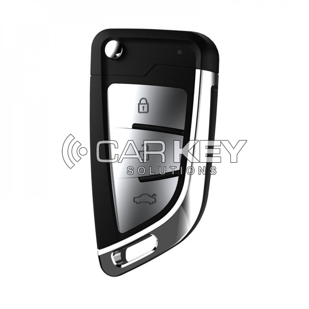 Xhorse VVDI Key Tool VVDI2 Flip Remote Key 3 silberne Tasten Messertyp mit Supertransponder XEKF21EN