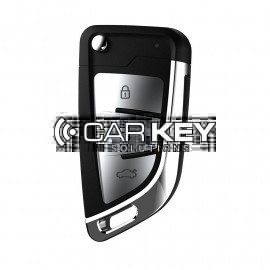 Xhorse VVDI Key Tool VVDI2 Flip Remote Key 3 silberne Tasten Messertyp mit Supertransponder XEKF21EN