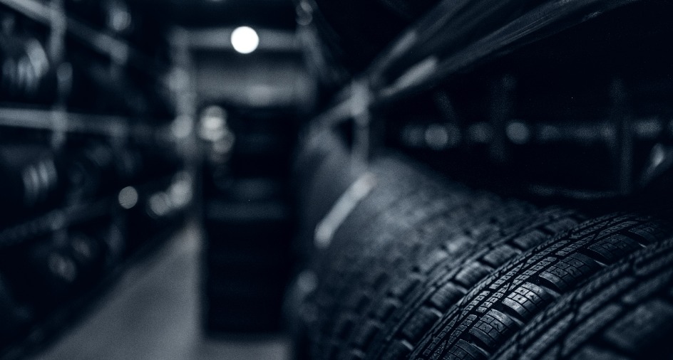 Tire warehouse with used tires